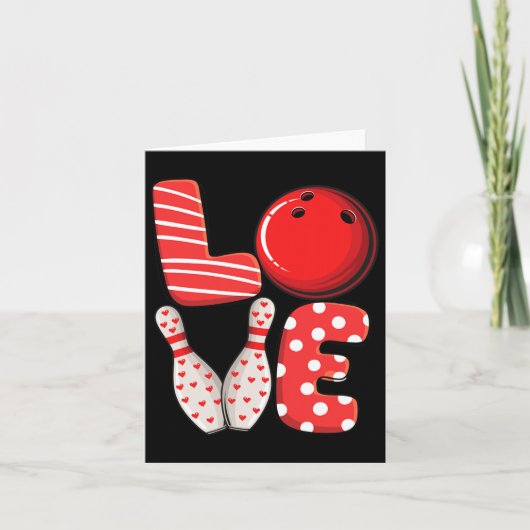 Carte Amour Bowling Byll Et Pins Groupe Matching Valenti (Devant)