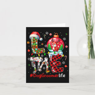 Carte Amour Chien Groomer Noël Père Noël Reindeer Corres