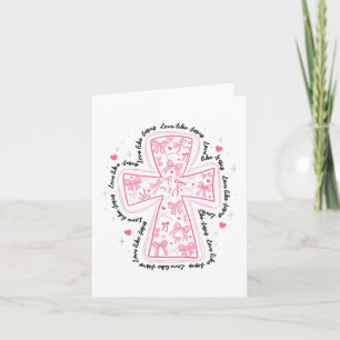 Carte Amour comme Jésus Coquette Cœur Croix Chrétien Val