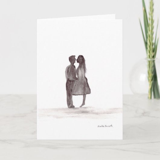 Carte Amour couple en amour anniversaire (Devant)