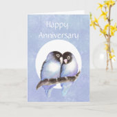 Carte Amour d'anniversaire drôle d'oiseau Humour (Fleur jaune)