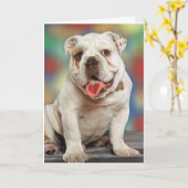Carte Amour de Bulldog (Fleur jaune)