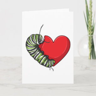 Carte Amour de Chenille Coeur