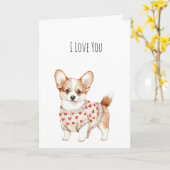 Carte Amour de chien à la crème douce (Fleur jaune)