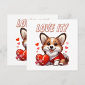 Carte Amour de Corgi Mignon (Devant / Derrière)