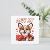 Carte Amour de Corgi Mignon (Debout devant)