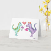Carte Amour de dinosaure (Fleur jaune)