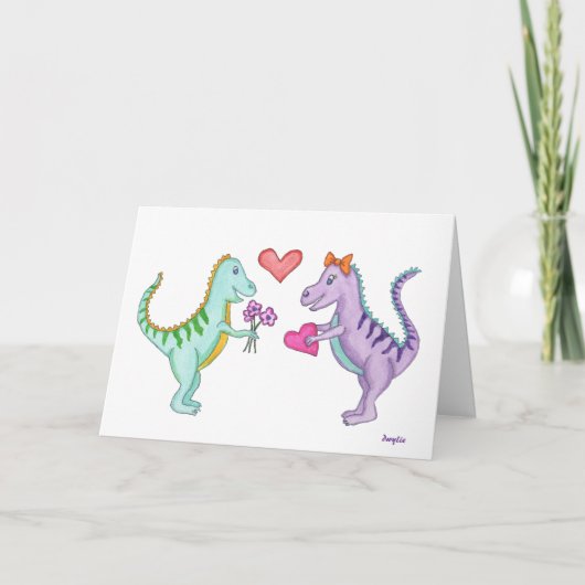 Carte Amour de dinosaure (Devant)