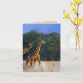Carte Amour de girafe (Fleur jaune)