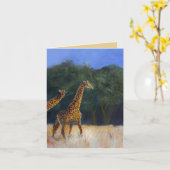 Carte Amour de girafe (Fleur jaune)