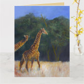 Carte Amour de girafe (Fleur jaune)
