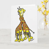 CARTE AMOUR DE GIRAFE (Fleur jaune)