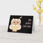 Carte Amour de hibou (Fleur jaune)