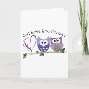 Carte Amour de hibou vous pour toujours, les hiboux et