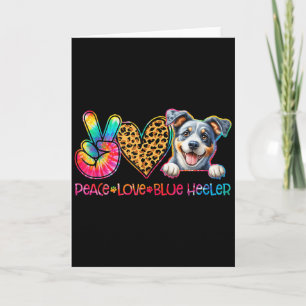 Carte Amour de la Paix Blue Heeler Tie Dye Amoureux des