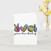 Carte Amour de la paix Bowling Tie Dye Bowling drôle ama (Fleur jaune)