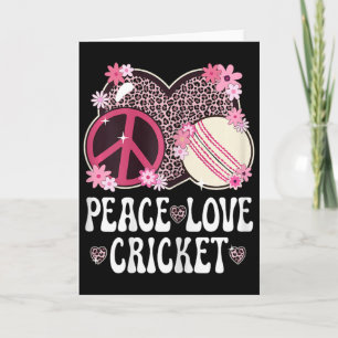 Carte Amour de la paix Cricket Amateur Imprimé Léopard F