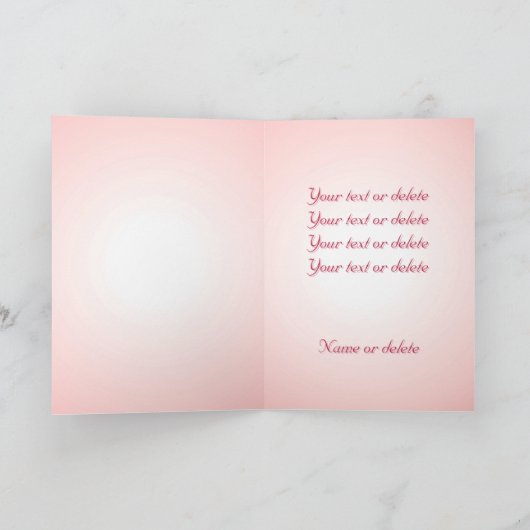 Carte Amour de la rose rouge Relation Amitiés Tout usage (Intérieur)