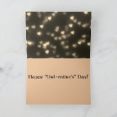 Carte Amour de la Saint-Valentin de la chouette bleu sép (Intérieur)