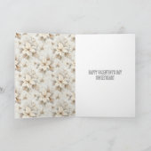 Carte Amour de la Saint-Valentin Fleur de coeur en ruban (Intérieur)