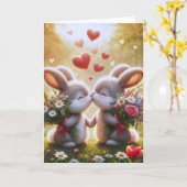 Carte Amour de lapin (Fleur jaune)