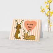 Carte Amour de lapin - lapins mignons (Fleur jaune)