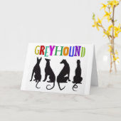 Carte Amour de lévrier (Fleur jaune)