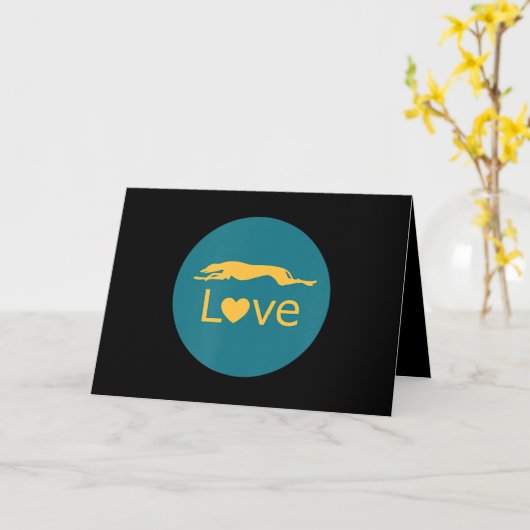 Carte Amour de Lévrier de Course Retraité (Fleur jaune)