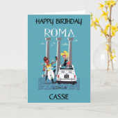 Carte Amour de l'Italie, Rome. La Dolce Vita. Modifiable (Fleur jaune)