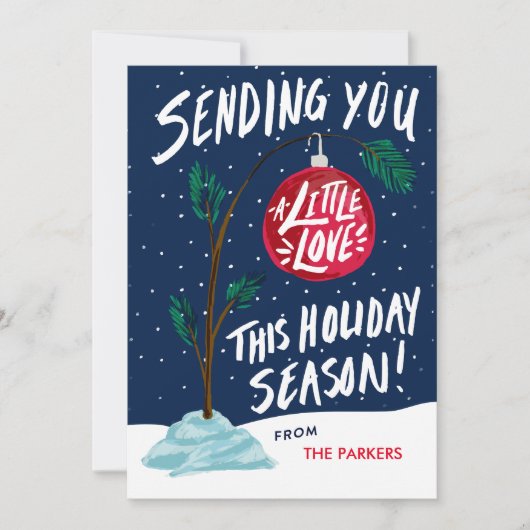 Carte Amour de l'ornement rouge (Devant)