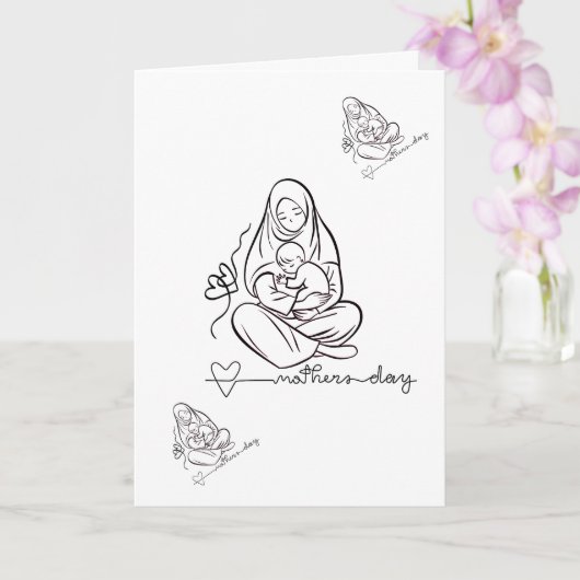 Carte Amour de maman Beau design (Orchidée)