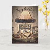 Carte Amour de Paniolo de joyeux anniversaire (Fleur jaune)