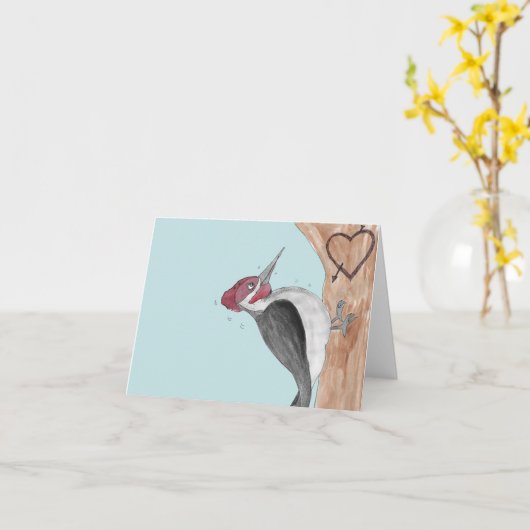 Carte Amour de Pic-vert  (Fleur jaune)