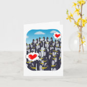 Carte Amour de pingouin pour la Saint-Valentin  (Fleur jaune)