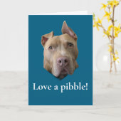 Carte Amour de Pit Bull pour un Pibble (Fleur jaune)