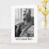 Carte Amour de Pitbull Pensée pour toi (Fleur jaune)