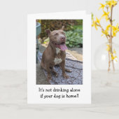 Carte Amour de Pitbull Pensée pour toi (Fleur jaune)