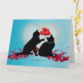 Carte Amour de ronronnement - Ballons de la Saint-Valent (Fleur jaune)