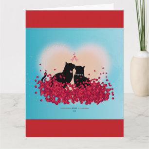 Carte Amour de ronronnement - Sac cadeau bisou