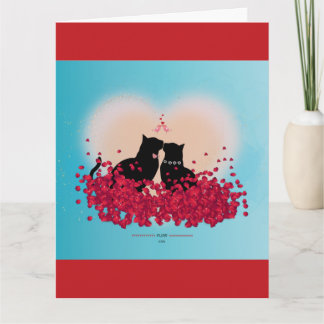 Carte Amour de ronronnement - Sac cadeau bisou