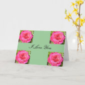 Carte amour de rose rose (Fleur jaune)