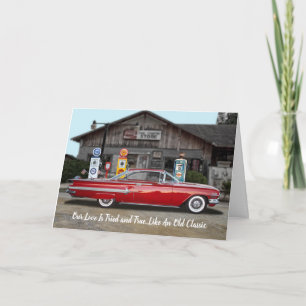 Carte Amour de voiture classique éprouvé / Anniversaire