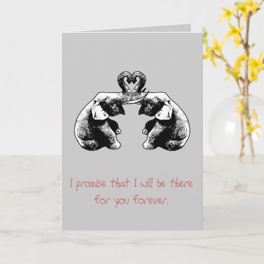 Carte Amour d'éléphant (Fleur jaune)