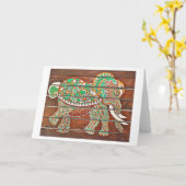 Carte Amour d'éléphant (Fleur jaune)