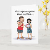 Carte Amour Drôle Est 24ème Anniversaire (Fleur jaune)