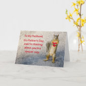 Carte Amour du mari sur l'écureuil de Fête des pères (Fleur jaune)