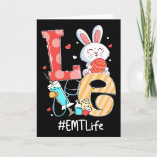 Carte Amour Emt Vie Infirmière Mignon Lapin de Pâques Oe