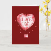 Carte Amour en Montgolfière (Fleur jaune)