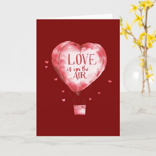 Carte Amour en Montgolfière (Fleur jaune)