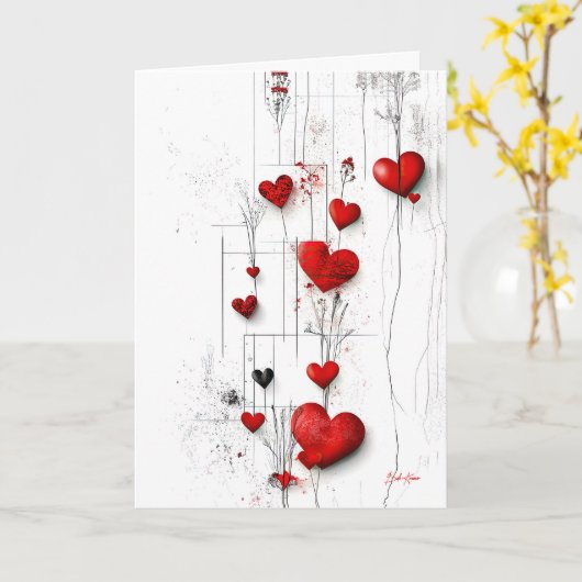 Carte Amour en Saint Valentin Abstrait (Fleur jaune)